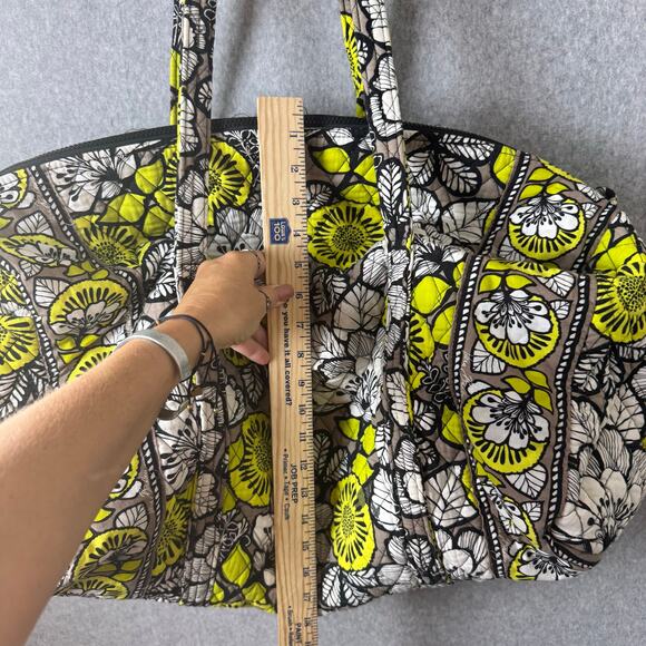 Vera Bradley Duffel Bag Retired Citron Travel Weekender Quilted White Green Tote - Picture 4 of 13